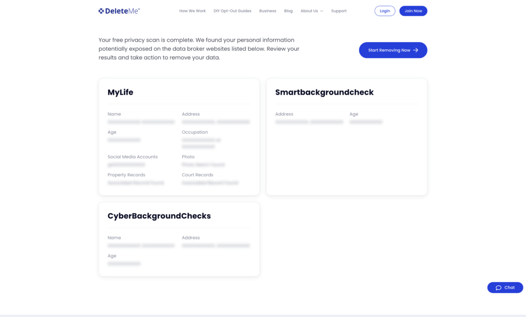 DeleteMe Free "Scan" 2026